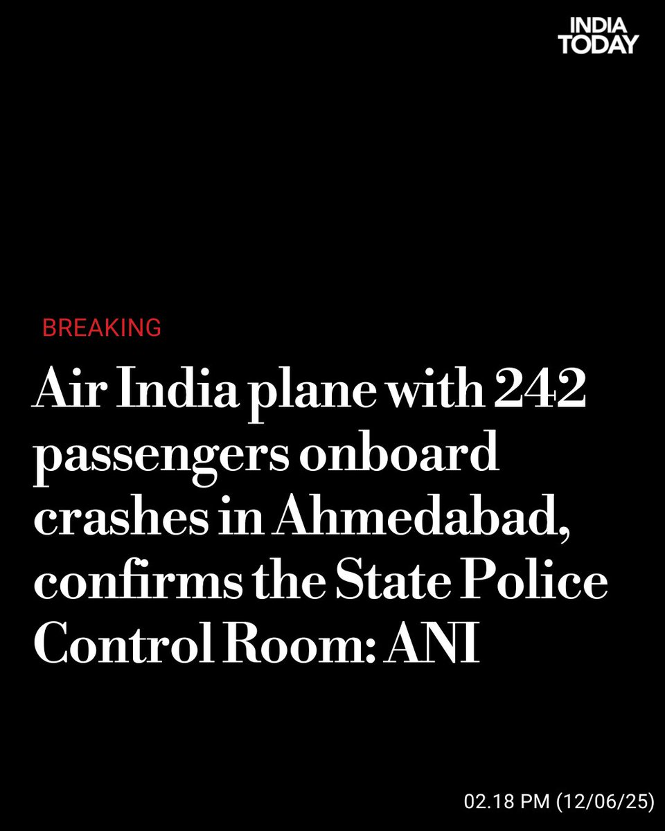 LaljiDesaiG's tweet image. राज्य पुलिस नियंत्रण कक्ष ने पुष्टि की है कि 242 यात्रियों को लंदन लेकर जा रहा एयर इंडिया का विमान अहमदाबाद, गुजरात में दुर्घटनाग्रस्त हो गया!
ये बताया जा रहा है कि विमान में कई विदेशी नागरिक भी सवार थे। विमान जिस इमारत से टकराया उसमें करीब 60 डॉक्टर भी रह रहे थे।

बचाव दल…