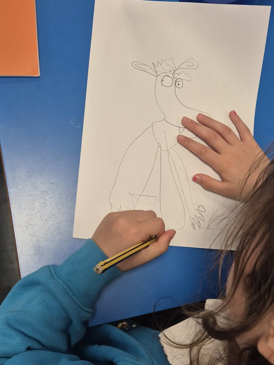 1JB_HCPLA's tweet photo. 1JB had fun listening to Julia Donaldson read Zog and we had a go at drawing our own Zog characters! 🐲📖 Well done 1JB 🌟 @HighCragsPLA @6HM_HCA https://t.co/uitT8Wt2OL