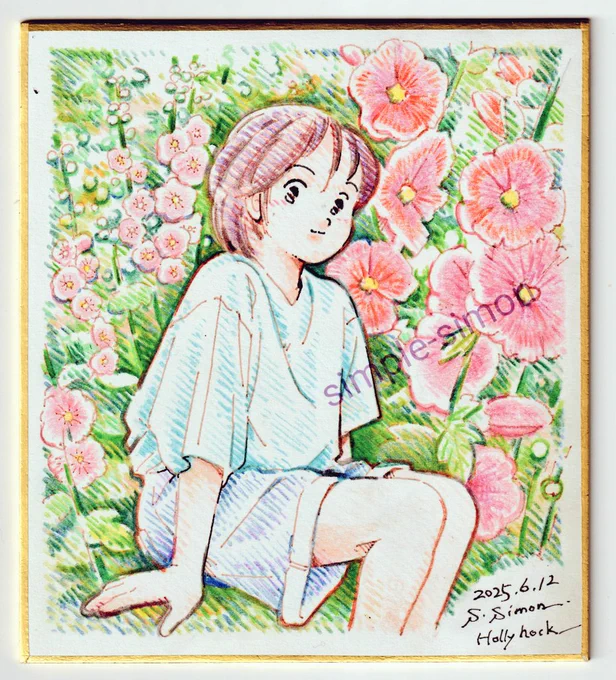 本日の1枚
「タチアオイ(hollyhock)」
この1枚も #北海道COMITIA21  に持っていきます。 