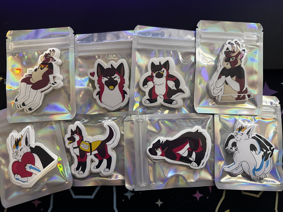 Another set of stickers done!
This set is for <a href="/ShepherdDimitri/">Dimitri Shepherd</a> 

#furry #furryart #furryartist #furrystickers