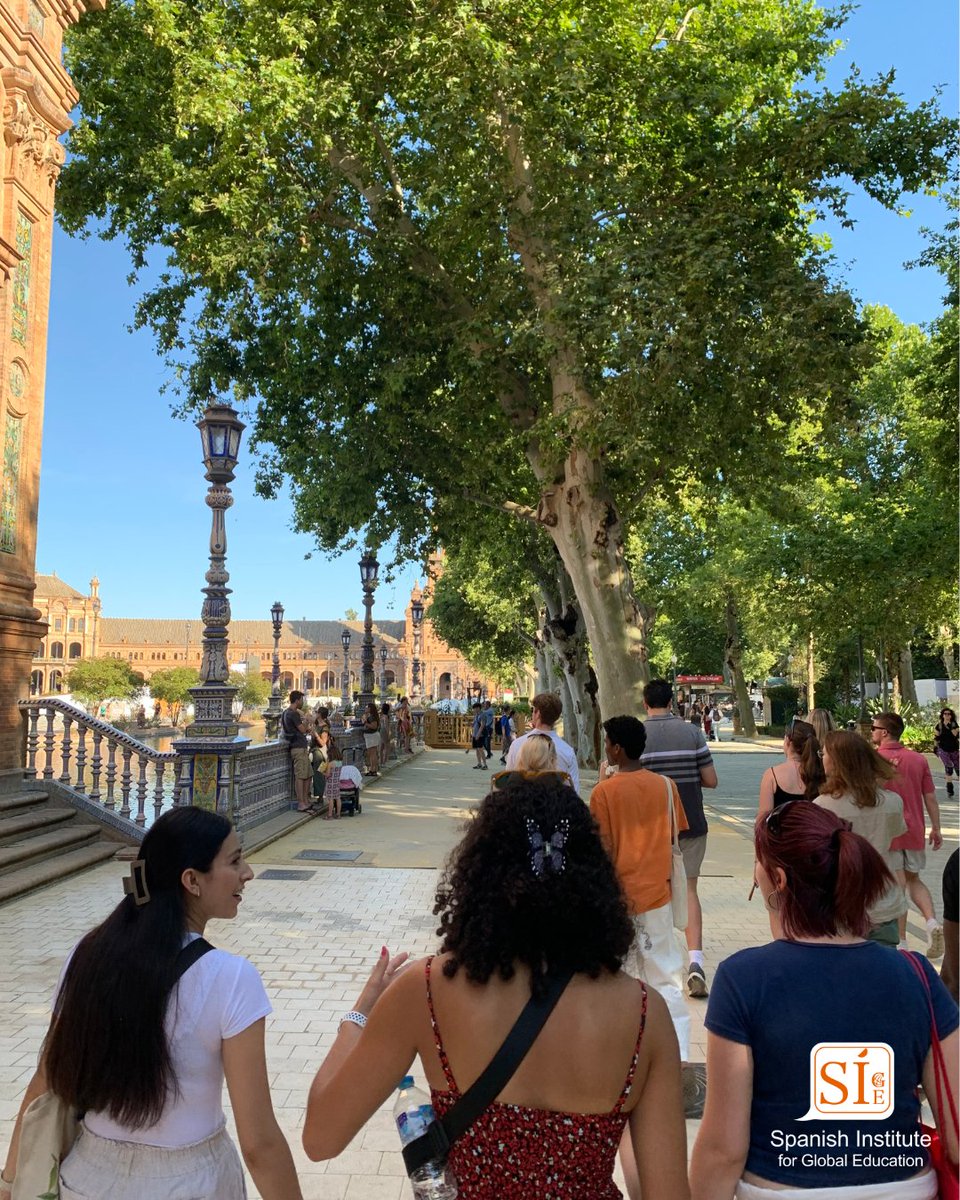 SpanishInstitut's tweet photo. Plaza de España is a must-see in Seville, whether it’s your first or tenth visit. Our students loved exploring, snapping pics, and soaking in the vibrant vibe. Stroll Maria Luisa Park, picnic in the gardens, or take a boat ride, pure delight! https://t.co/SvFk6IwaA5
