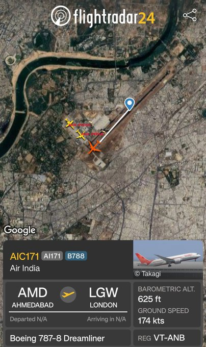 Shilpa01Sharma's tweet photo. Live footage...

An Air India plane crashed today at Sardar Vallabhbhai Patel International Airport in Ahmedabad. The Ahmedabad-London flight crashed while taking off.

#Planecrash #AhemdabadPlabeCrash #breakingnews #GuajaratPlaneCrash #AirIndiaPlane  एयर इंडिया
Boeing Om Shanti https://t.co/kocx89MM3o