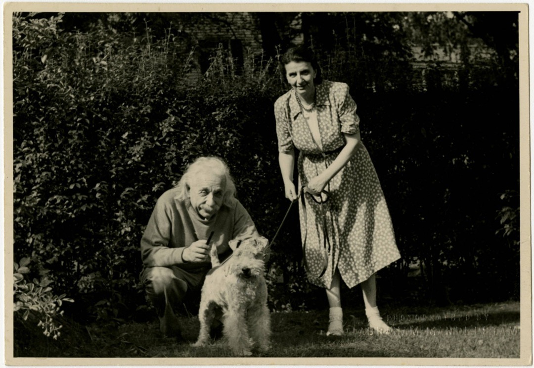 AlbertEinstein's tweet image. #ThrowbackThursday: A photo of Einstein and his dog, Chico, with Einstein's secretary, Helen Dukas.
