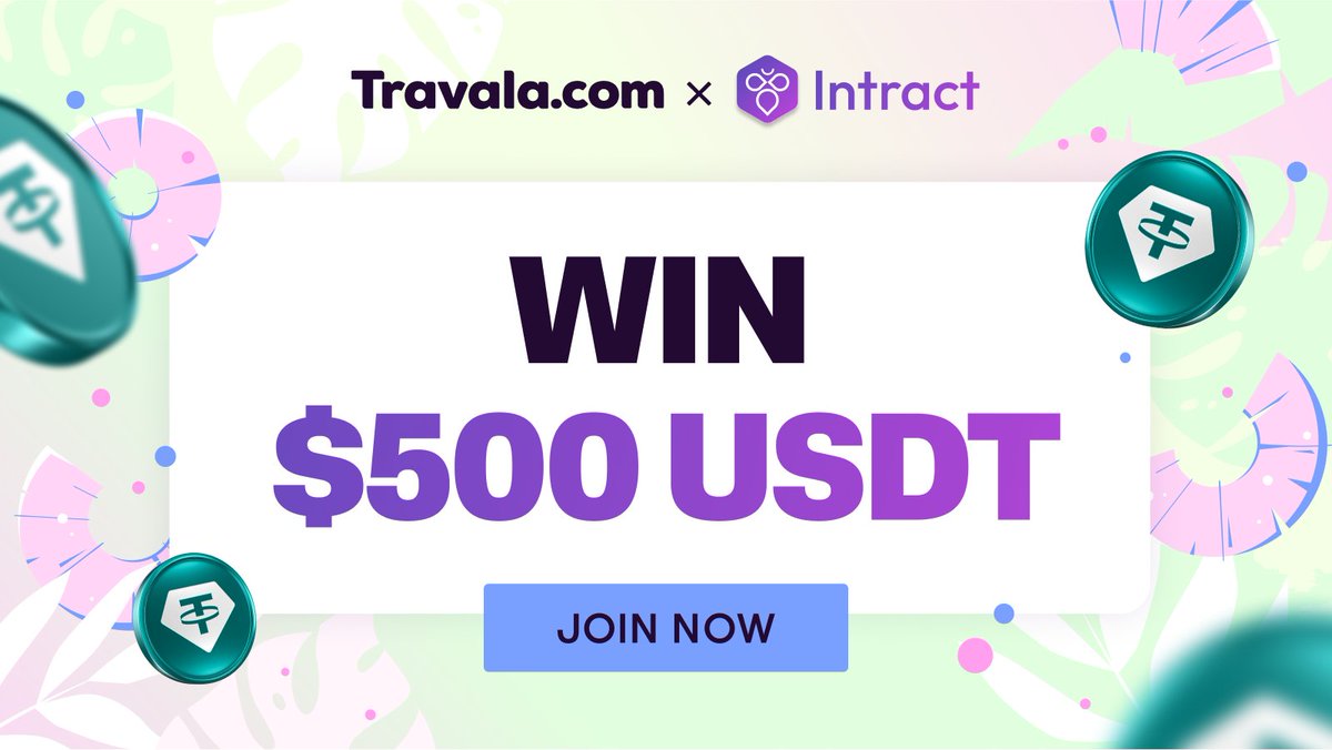 Travala.com 🏨 ✈️ (@travalacom) on Twitter photo ☀️ Join our Summer Giveaway & WIN $500 USDT! ✈️
A brand new quest is LIVE on <a href="/Intract_HQ/">@Intract_HQ is now @Bantr_fun</a> 🎉
🔹 Lucky Draw 20 winners
🔹$25 USDT per winner 😍
🔹 Live until July 12
Start now 👉 quest.intract.io/quest/68431718… ☀️ Join our Summer Giveaway & WIN $500 USDT! ✈️
A brand new quest is LIVE on <a href="/Intract_HQ/">@Intract_HQ is now @Bantr_fun</a> 🎉
🔹 Lucky Draw 20 winners
🔹$25 USDT per winner 😍
🔹 Live until July 12
Start now 👉 quest.intract.io/quest/68431718…