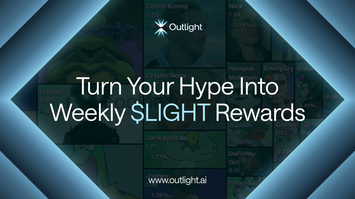 We love organic hype ✨

And we love cookies 🍪

That's why each week we'll be dropping $LIGHT and $COOKIE to the top voices on our <a href="/cookiedotfun/">Cookie DAO 🍪</a> leaderboard!

🏆 cookie.fun/tokens/outligh… 🏆

There will also be an extra surprise reward we are cooking 👀

Want in?

→ Register at