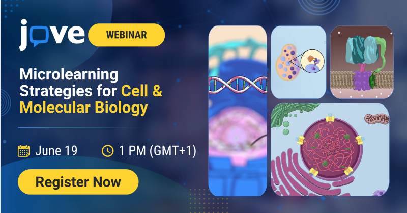 JoVEJournal's tweet photo. 🦠 Biology Webinar: Microlearning Strategies for Cell &amp; Molecular Biology

📢 Learn how to use short videos &amp; quizzes to break complex topics into manageable units, reducing cognitive overload &amp; boosting concept retention.

🔗 Register now: https://t.co/PRu8SAJO5v