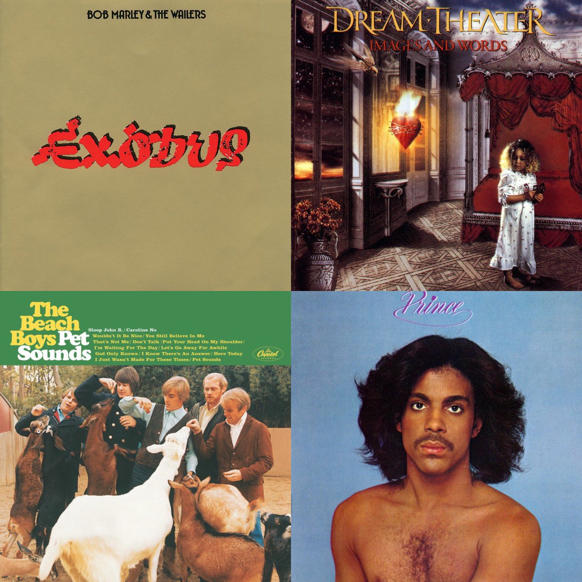 #MúsicaDesobediente Exodus <a href="/bobmarley/">Bob Marley</a> &amp; <a href="/TheWailers/">The Wailers</a> 1977 #Reggae 🇯🇲 | Images And Words <a href="/dreamtheaternet/">Dream Theater</a> 1992 #ProgMetal 🇺🇸 | Pet Sounds <a href="/TheBeachBoys/">The Beach Boys</a> 1966 #ProgPop #PsychedelicPop 🇺🇸 | Prince <a href="/prince/">Prince</a> 1979 #Funk #Disco #Soul 🇺🇸