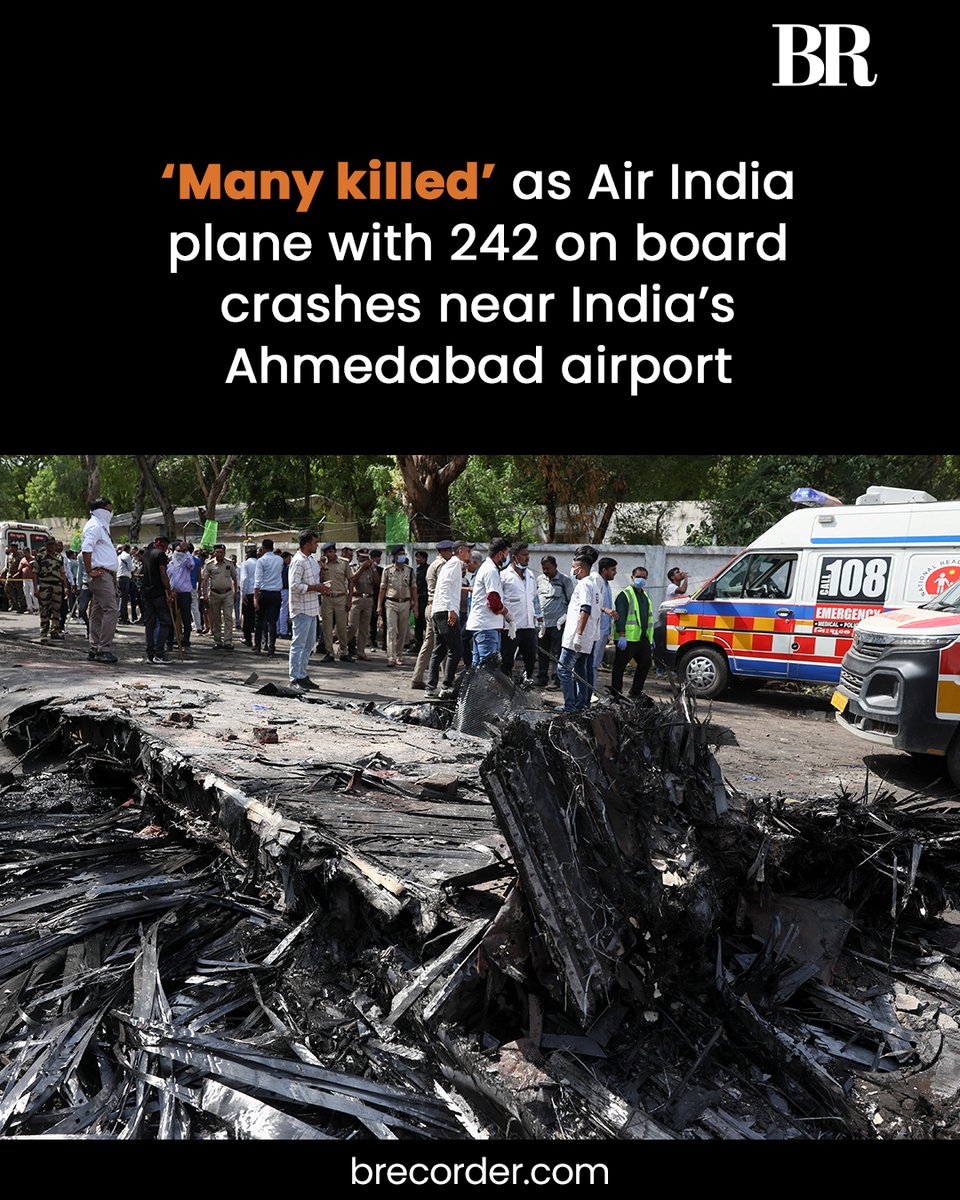 An Air India plane bound for London with 242 people on board crashed minutes after taking off from India’s western city of Ahmedabad on Thursday, the airline and police said, and India’s federal health minister said that “many people” were killed.

Read more:
