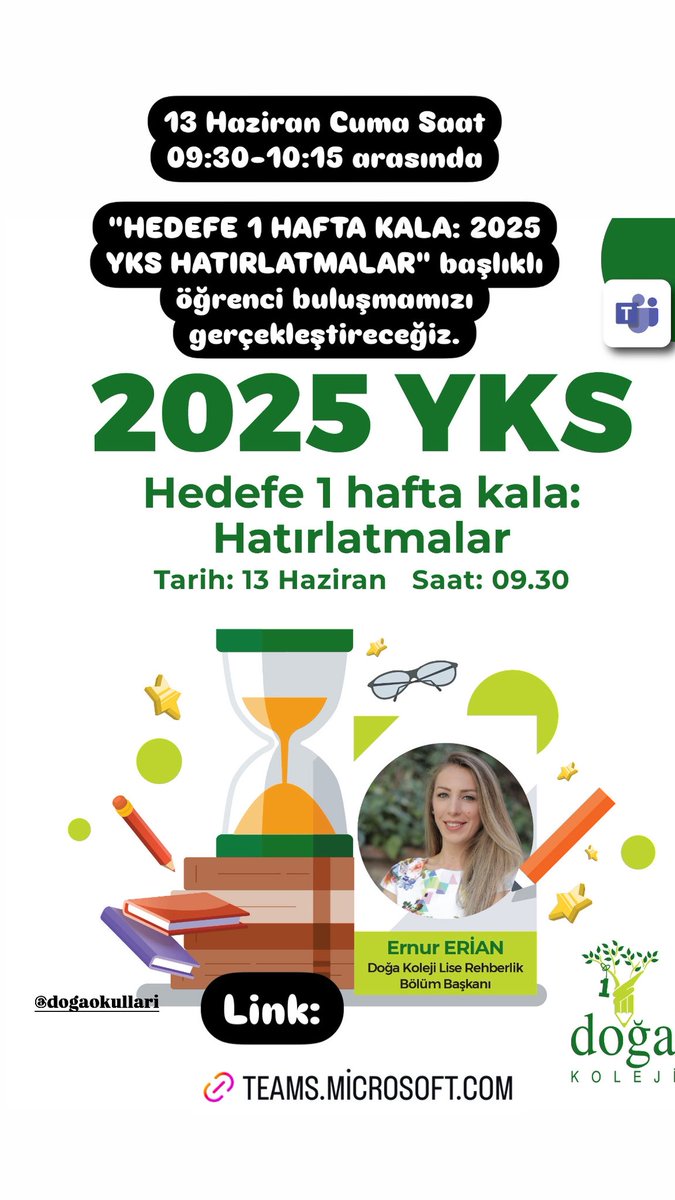 Doğa Koleji Cevizlibağ Kampüsü (@cevizlibagdoga) on Twitter photo 2025 YKS Hatırlatmalar
Link: teams.microsoft.com/l/meetup-join/…
.
.
.
<a href="/ErnurErian/">Ernur Erian</a> <a href="/Azrafraarzu1/">Arzu Uz</a> <a href="/DogaOkullari/">Doğa Koleji</a> 2025 YKS Hatırlatmalar
Link: teams.microsoft.com/l/meetup-join/…
.
.
.
<a href="/ErnurErian/">Ernur Erian</a> <a href="/Azrafraarzu1/">Arzu Uz</a> <a href="/DogaOkullari/">Doğa Koleji</a>