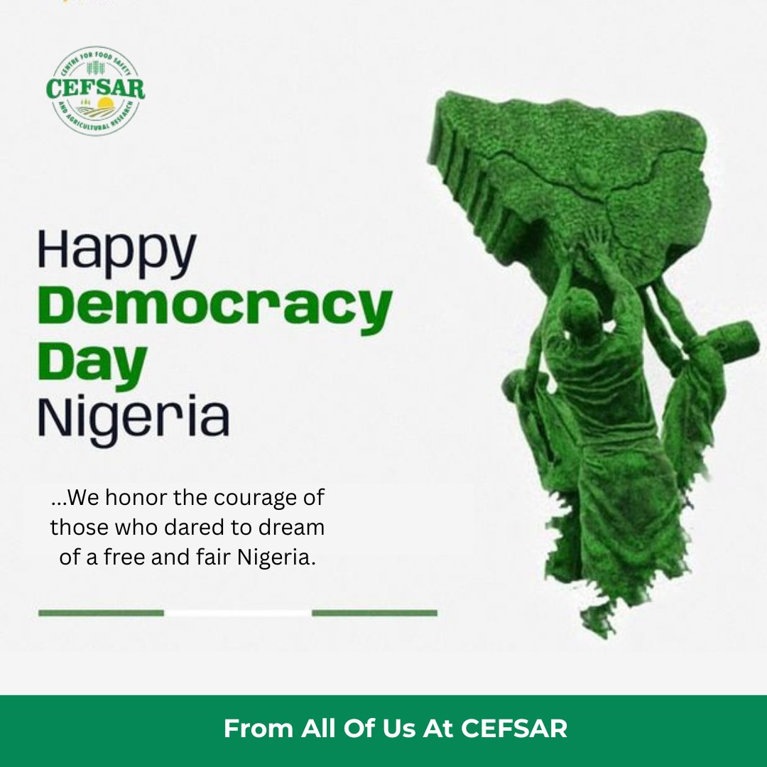 Let us continue to protect our democracy with courage and conscience. Let us never forget: the labour of the good will never be wasted.

Here's to a Nigeria that works for all of us — strong, united, and truly free
We won’t give up — not now, not ever.

#cefsar #happydemocracy