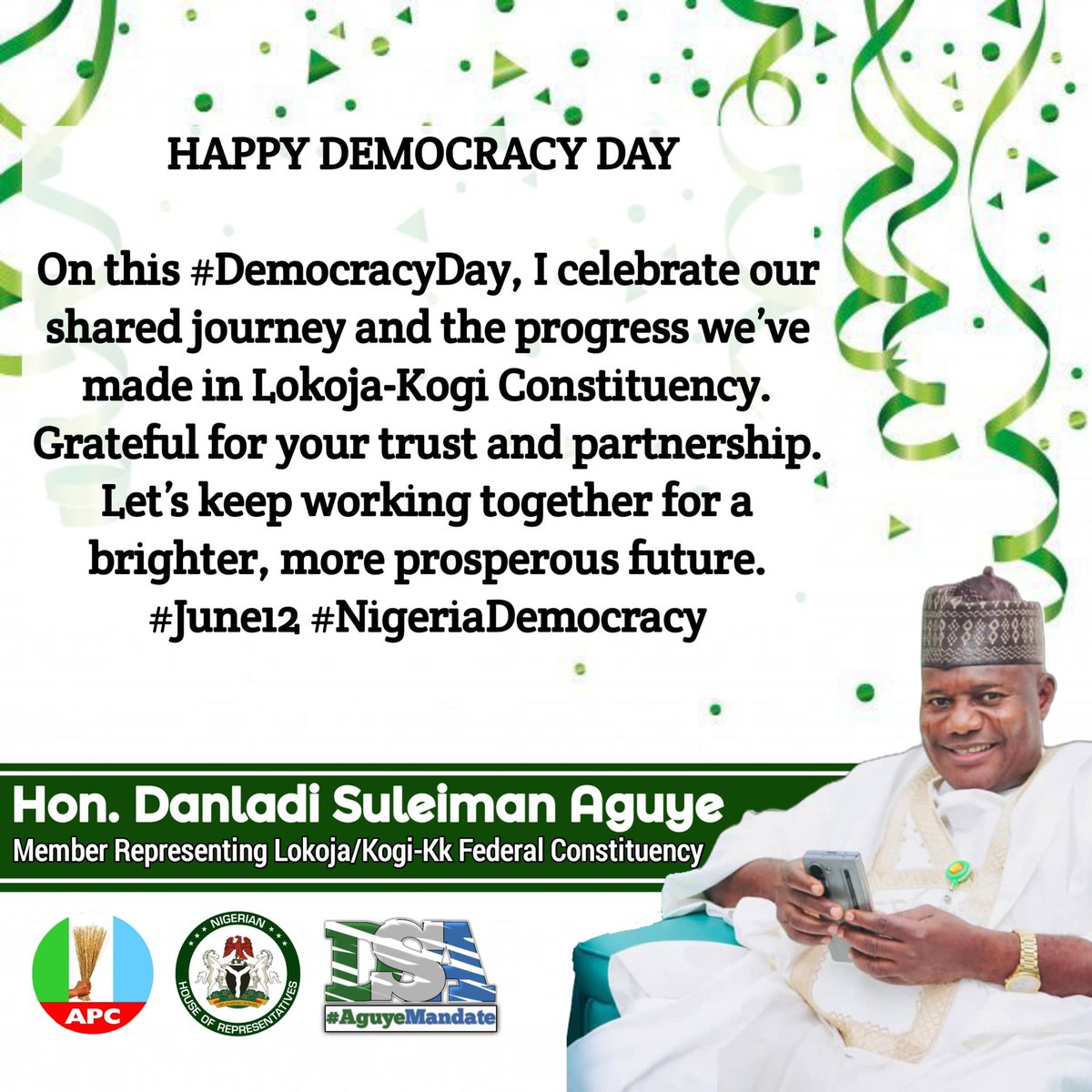 𝗛𝗮𝗽𝗽𝘆 𝗗𝗲𝗺𝗼𝗰𝗿𝗮𝗰𝘆 𝗗𝗮𝘆
#DemocracyDay #June12 #DemocracyDay2025 #Nigeria #nigeriademocracyday