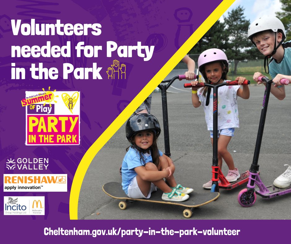 📢 We’re looking for volunteers for #PartyInThePark2025

We need help with a variety of tasks from setting and packing up, manning registration and information points to giving out healthy meals, assisting with the stage co-ordination and litter picking.