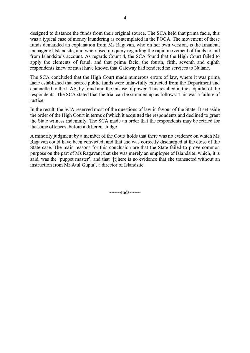 The State v Thabethe and Others (Case no 839/2023) [2025] ZASCA 86 (12 June 2025)
Today the Supreme Court of Appeal (SCA) handed down judgment, granting the State leave to appeal against an order of the Free State Division of the High Court, Bloemfontein (the High Court).