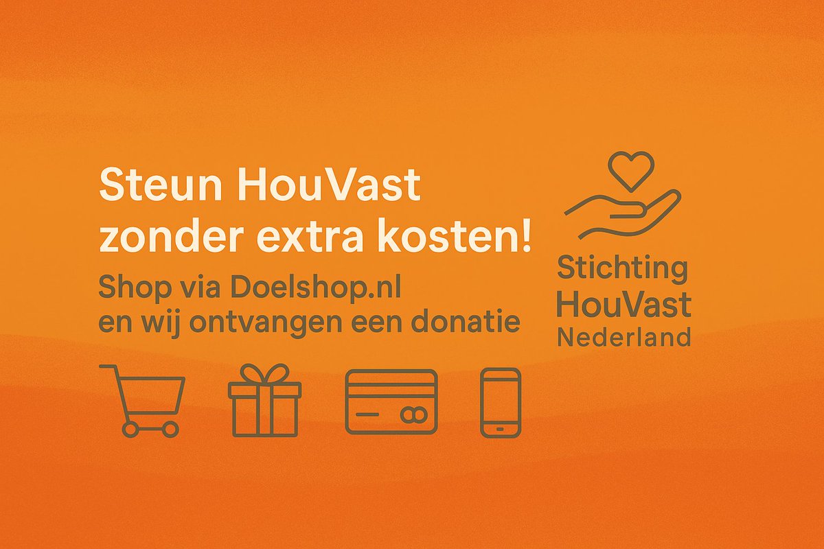 Help #HouVast , het kost je niets, slechts 2 klikjes 

Koop je bijvoorbeeld bij : Bol, Amazon, Plus, Bruna , Zalando en nog heel veel andere grote webshops, dan krijgen wij een heel klein stukje van de winst per aankoop. 
Koop via doelshop.nl,  het kost jou NIETS!!