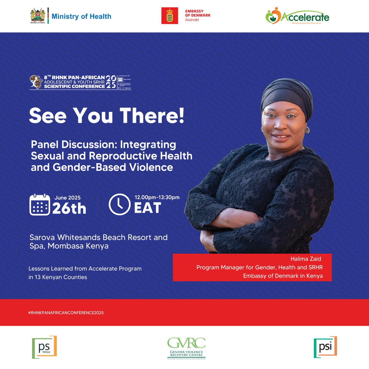🔥 Spotlight on Halima Abba Ali Zaid, a visionary leader driving change in SRHR and gender equality across Kenya. With 15+ years of experience, Halima will share powerful insights from the Accelerate program on how integrating sexual and reproductive health with GBV interventions