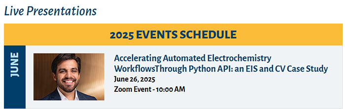 Just 2 weeks until our Free Webinar "Accelerating Automated Echem WorkflowsThrough Python API" presented by <a href="/Jeffrey/">jeffrey kalmikoff</a> Lopez <a href="/Northwester/">NORTHWESTER</a> - Register for this Free Live Event &gt; 
tinyurl.com/3axt525e #PythonAPI