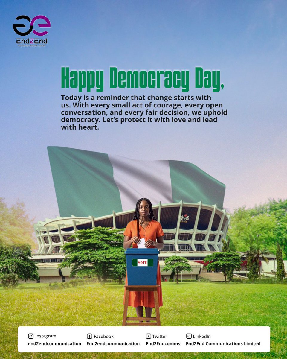 End2Endcomms's tweet image. Happy Democracy Day. 

#
