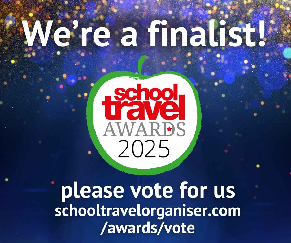 🎉 We’ve been shortlisted for Best School Tour Operator (Small/Medium) in the School Travel Awards!

If you’ve travelled with us or value what we do, we’d love your vote 🙌

🗳️ Vote here: schooltravelorganiser.com/awards/vote

#SchoolTrips #EdVisits #SchoolTravelAwards