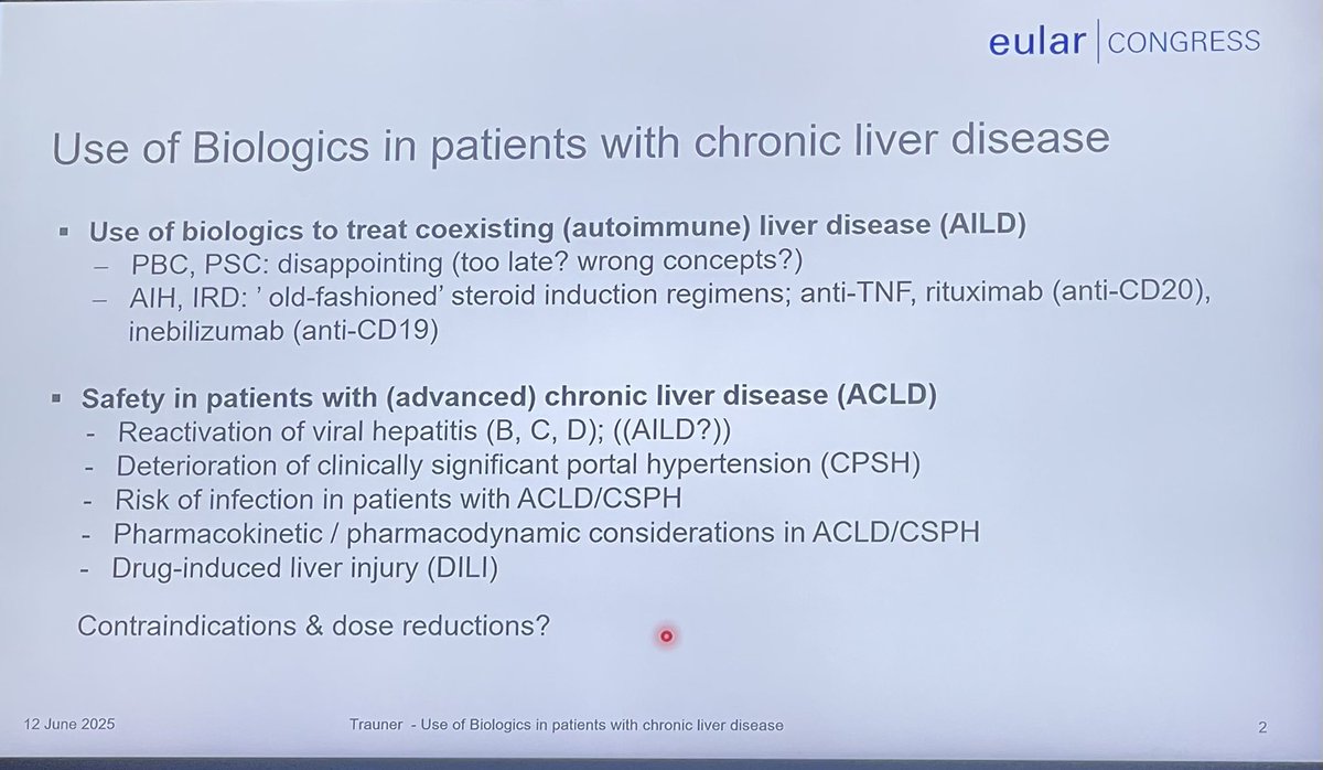 hanadymanasfi's tweet image. Use of #biologics in patients with #chronic #liver #diseases
 #EULAR2025