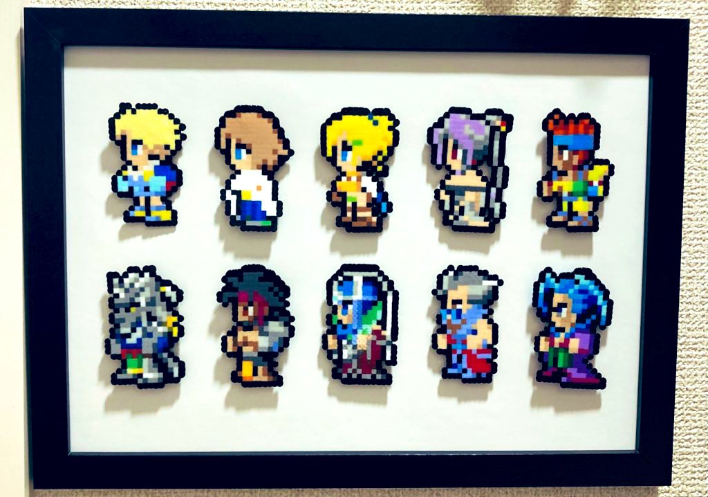 acediatori's tweet image. FF9の間違えて消しちゃったから再掲💦 FF10も作ったよ〜〜✨🌟🎉 #アイロンビーズ #FF9 #FF10