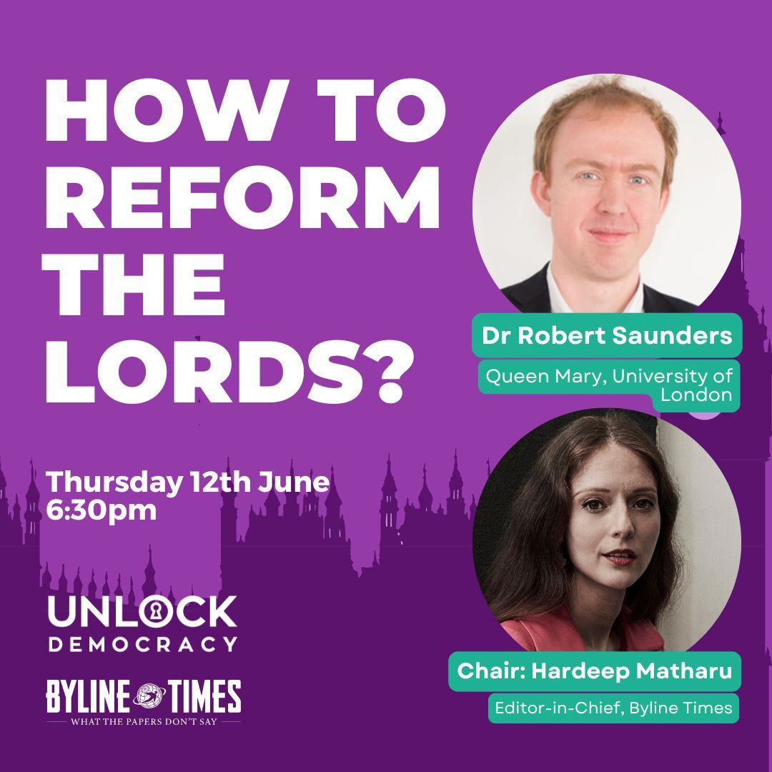 Unlock Democracy (@unlockdemocracy) on Twitter photo Last chance to join us for tonight’s event exploring 'what to do about the Lords?'
It’s a question that has occupied politicians for over a century. We’ll be discussing what the history of reform might tell us & where we go from here.
Sign up for free 👇
bit.ly/4mK8p9i Last chance to join us for tonight’s event exploring 'what to do about the Lords?'
It’s a question that has occupied politicians for over a century. We’ll be discussing what the history of reform might tell us & where we go from here.
Sign up for free 👇
bit.ly/4mK8p9i