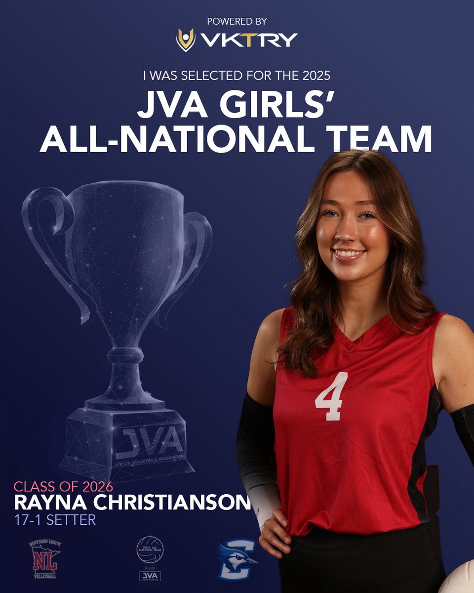 Rayna Christianson (@rayna2026) on Twitter photo Thank you <a href="/jvavolleyball/">JVA</a> for the recognition in including me in the 2025 JVA All-National team. I’m honored to be part of this list of talented athletes.
jvavolleyball.org/2025-jva-girls…
<a href="/nlightsvball/">Northern Lights</a> <a href="/CreightonVB/">Creighton Volleyball</a> Thank you <a href="/jvavolleyball/">JVA</a> for the recognition in including me in the 2025 JVA All-National team. I’m honored to be part of this list of talented athletes.
jvavolleyball.org/2025-jva-girls…
<a href="/nlightsvball/">Northern Lights</a> <a href="/CreightonVB/">Creighton Volleyball</a>
