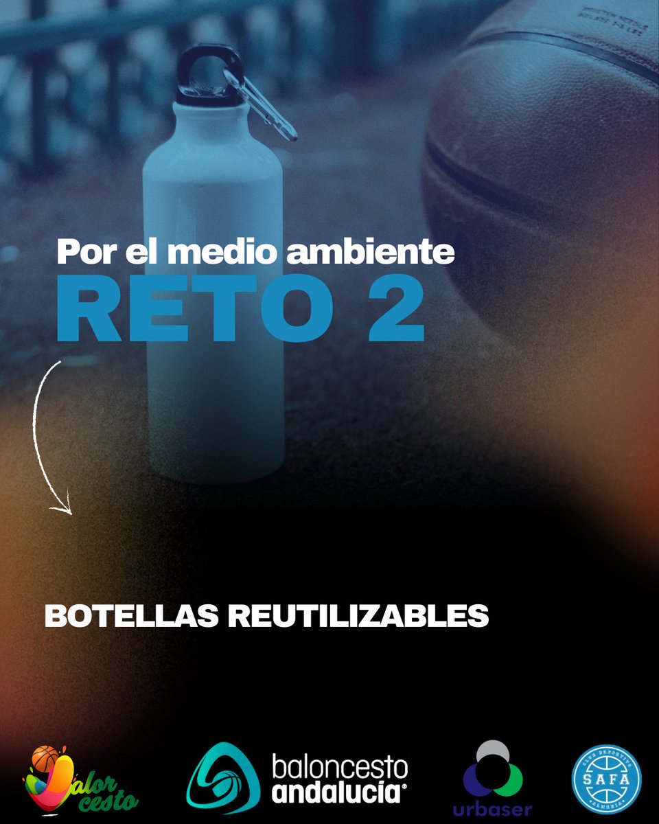 2️⃣ Reto Semana 2: Botellas reutilizables.

💦 En este segundo reto nuestros jugadores y jugadoras utilizarán botellas reutilizables en lugar de botellas desechables.

#BasketSOStenible
#BecasVerdes
#BecaVerde
#Urbaser
#Valorcesto
#BaloncestoAndalucia
<a href="/FAB_Andaluza/">Federación Andaluza de Baloncesto</a>