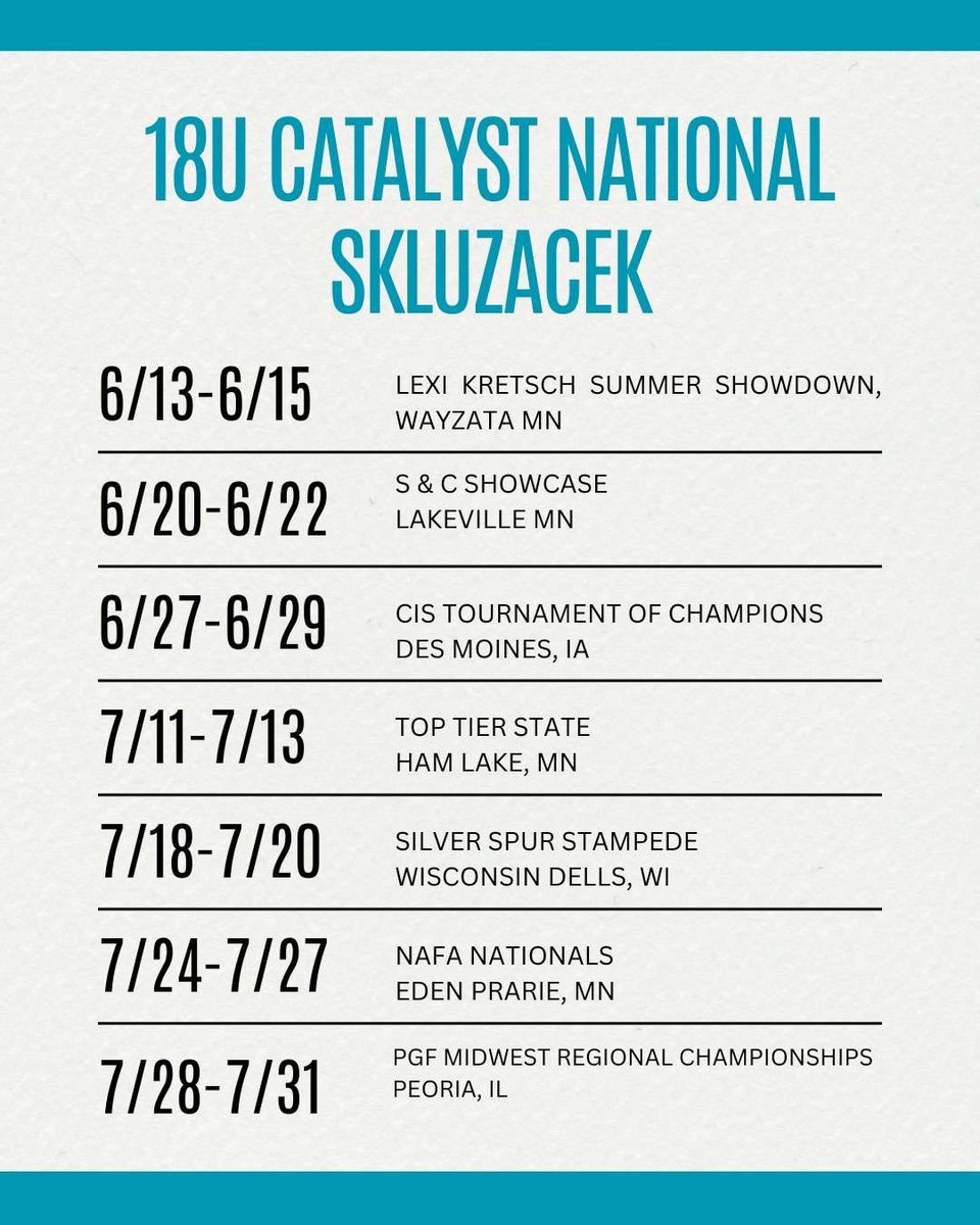 Here’s my schedule for this summer! <a href="/Augie_SB/">Augustana Softball</a> <a href="/KristleWolcott/">Kristle Wolcott</a> <a href="/coachbbouman/">Bailey Bouman</a> <a href="/RitterPiper/">Piper Ritter</a> <a href="/CoachVUCONN/">Laura Valentino</a>