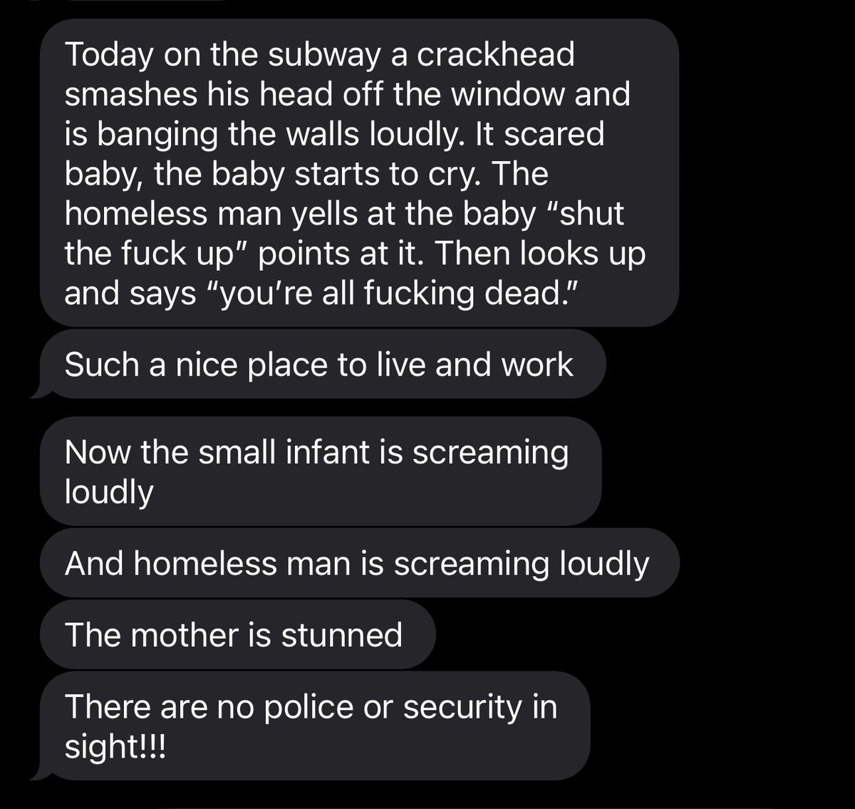 Text from a friend in Toronto
