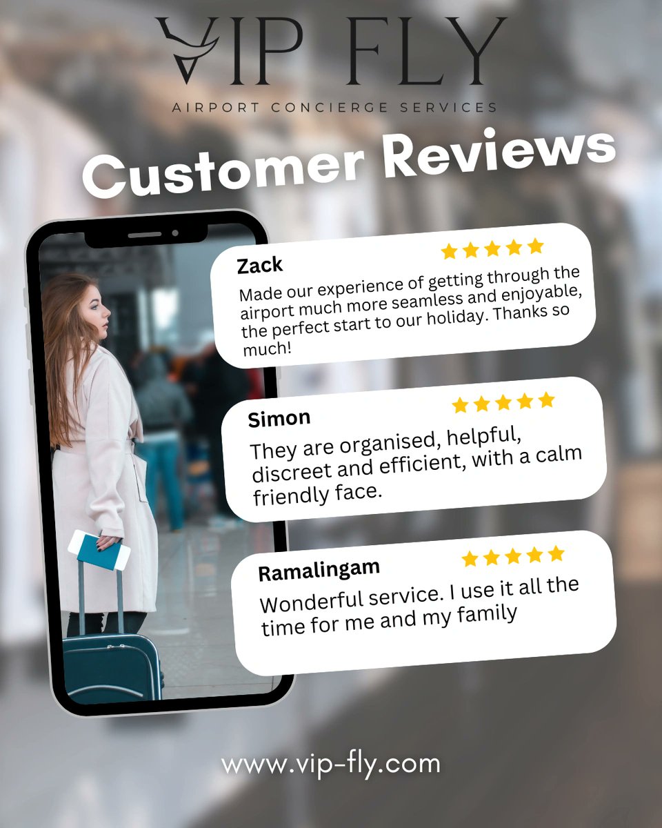 We’re so grateful for all the amazing reviews you’ve shared on TrustPilot, your kind words and support mean the world to us. ✈️

#ThankYou #VIPFly #TravelInStyle #AirportExperience #HappyTravellers