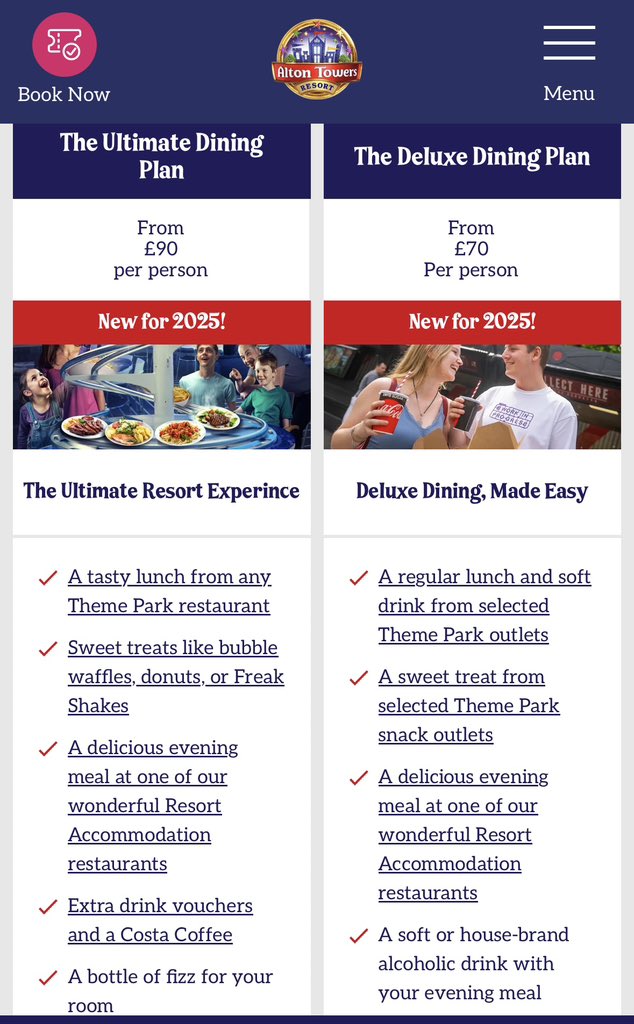 ThemeParkGuide's tweet image. New for 2025!
Dining Plan Packages are back at Alton Towers
#AltonTowers