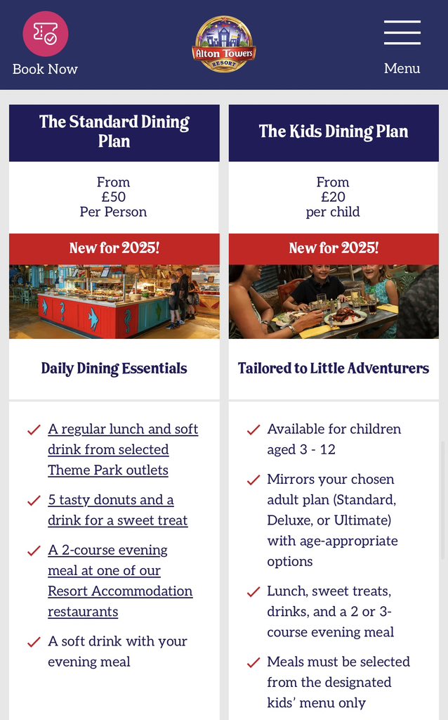 ThemeParkGuide's tweet image. New for 2025!
Dining Plan Packages are back at Alton Towers
#AltonTowers