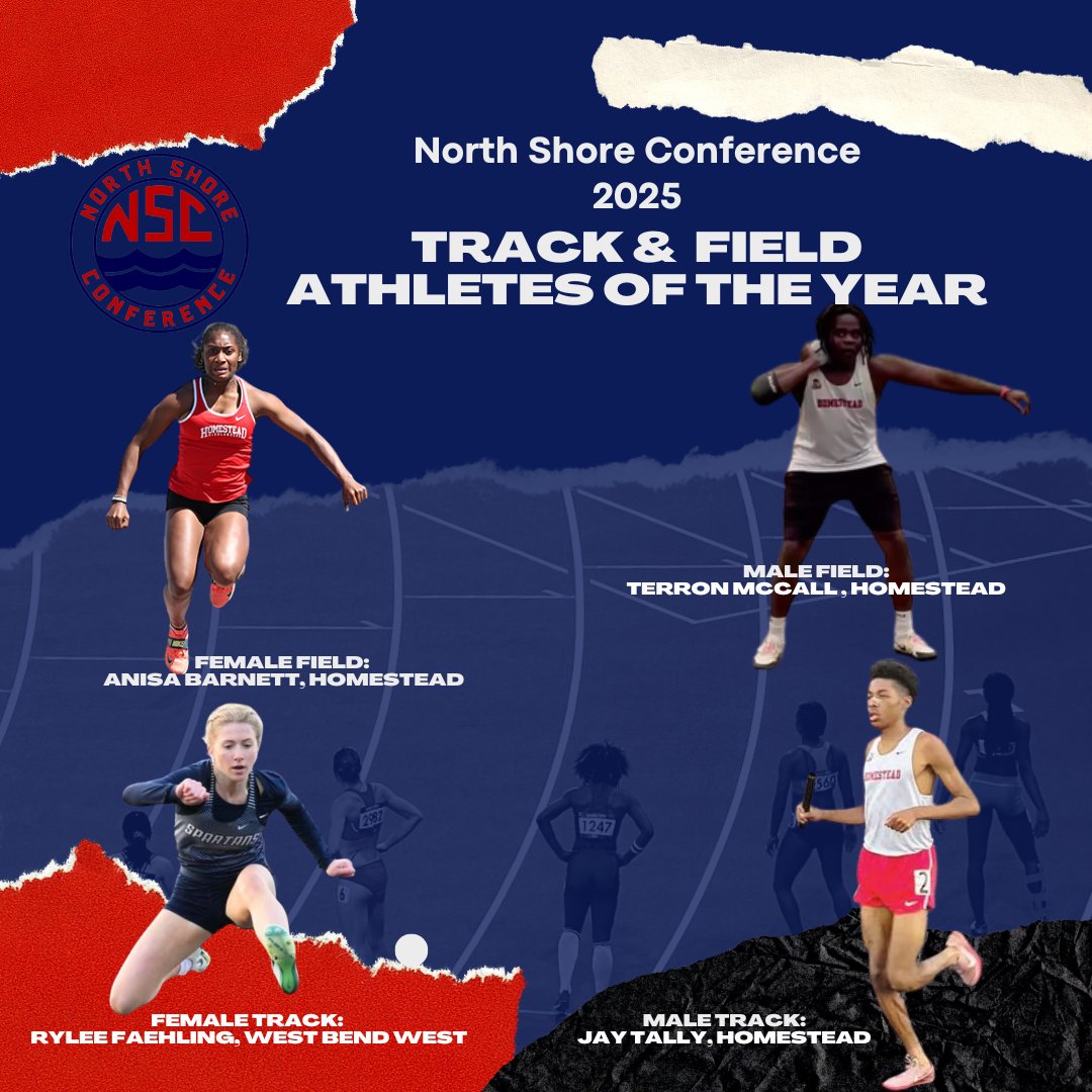 North Shore Conference 🥎⚾️🎾⚽️🥍🏃♀️🏃♂️🏌️♂️ (@northshoreconf) on Twitter photo Congratulations to the <a href="/NorthShoreConf/">North Shore Conference ☀️</a> Track & Field Athletes of the Year 👏
Anisa Barnett, <a href="/GoHHSathletics/">HHS Athletics</a>
Rylee Faehling, <a href="/athletics_bend/">West Bend West Athletics</a>
Terron McCall, <a href="/GoHHSathletics/">HHS Athletics</a>
Jay Tally, <a href="/GoHHSathletics/">HHS Athletics</a> Congratulations to the <a href="/NorthShoreConf/">North Shore Conference ☀️</a> Track & Field Athletes of the Year 👏
Anisa Barnett, <a href="/GoHHSathletics/">HHS Athletics</a>
Rylee Faehling, <a href="/athletics_bend/">West Bend West Athletics</a>
Terron McCall, <a href="/GoHHSathletics/">HHS Athletics</a>
Jay Tally, <a href="/GoHHSathletics/">HHS Athletics</a>