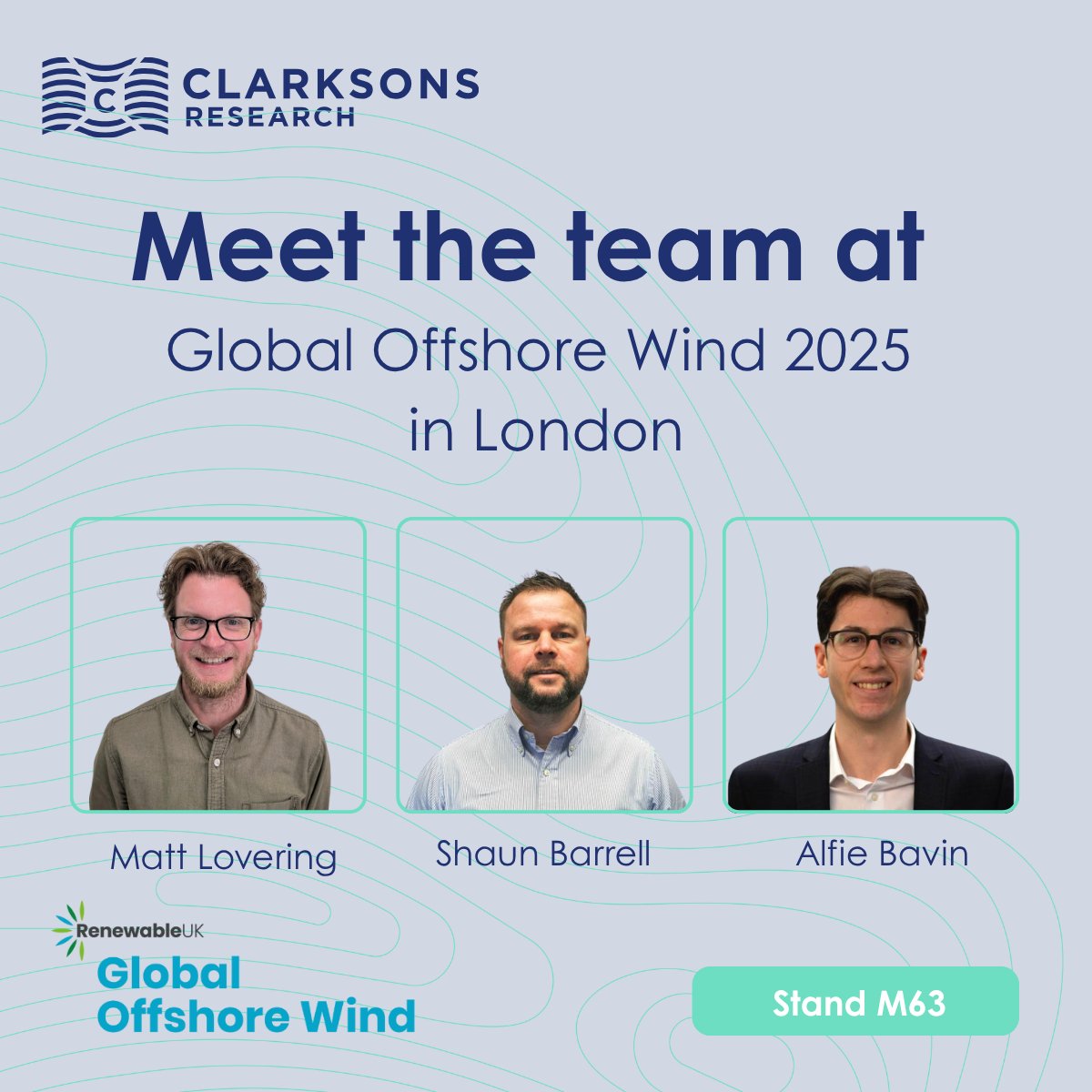 Clarksons_CRSL's tweet image. Not long to go! #GlobalOffshoreWind kicks off next week at the Excel Exhibition Centre in London! Catch Shaun Barrell, Matt Lovering and Alfie Bavin at stand M63 on 17–18 June, showcasing our products and services including RIN (clarksons.net/rin). See you there!