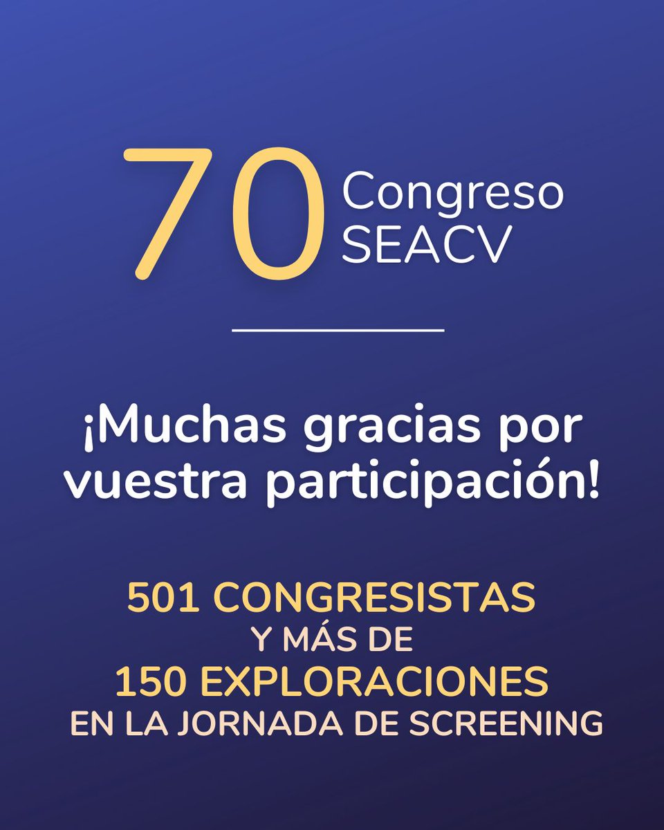 💥 Un año más, muchas gracias por vuestra participación.  El #70congresoseacv ha sido todo un éxito 🙌 Sin vuestra colaboración y participación año tras año, nuestro Congreso no sería lo mismo. 
¡Os esperamos el año que viene 🤗! 

#seacv #cirugiavascular #angiologia