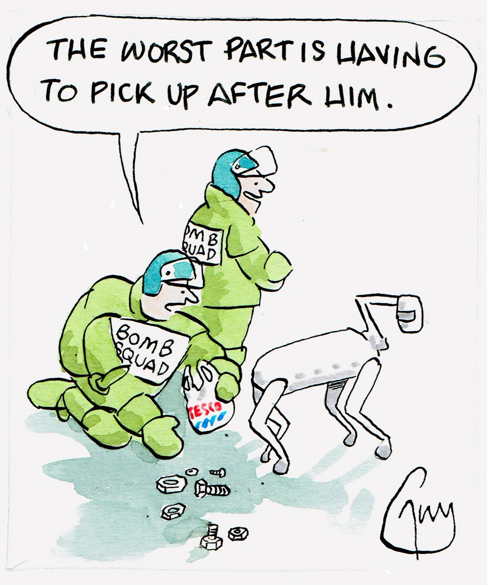 My cartoon for Friday's <a href="/MetroUK/">Metro</a> <a href="/MetroPicDesk/">Metro Picture Desk</a> #bombsquad #robotdog #robots