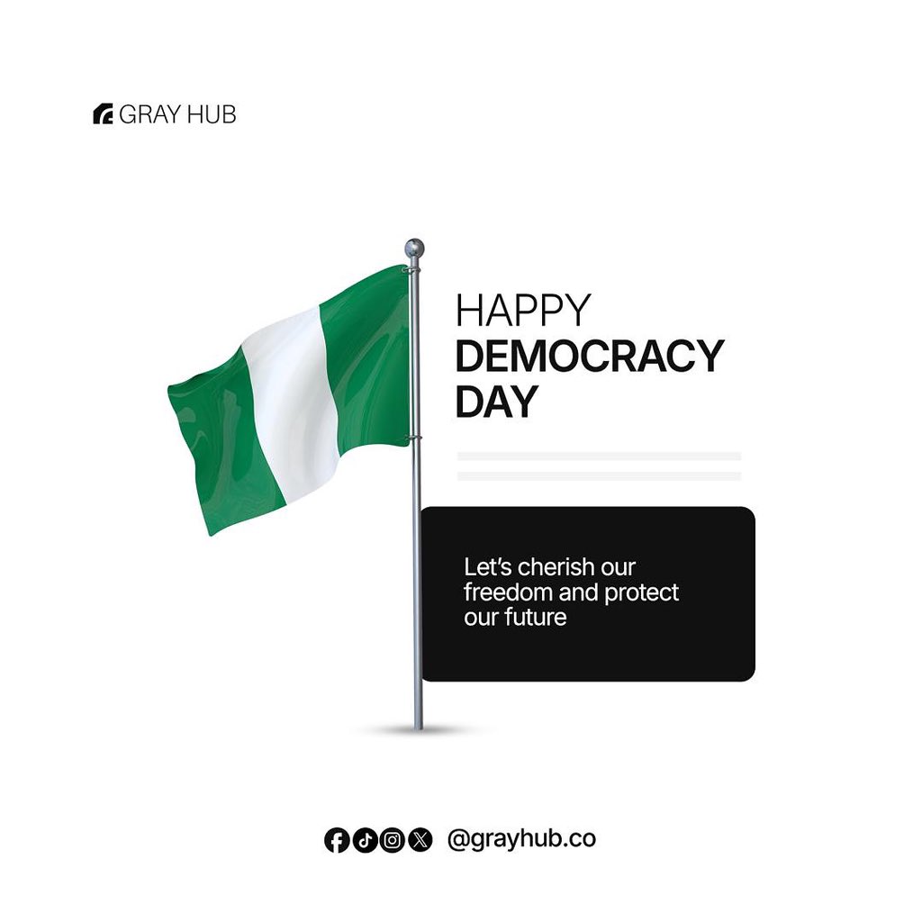 grayhubco's tweet photo. Happy democracy day Nigeria 
#nigeriademocracyday #june12 https://t.co/Hv2vfcExdr