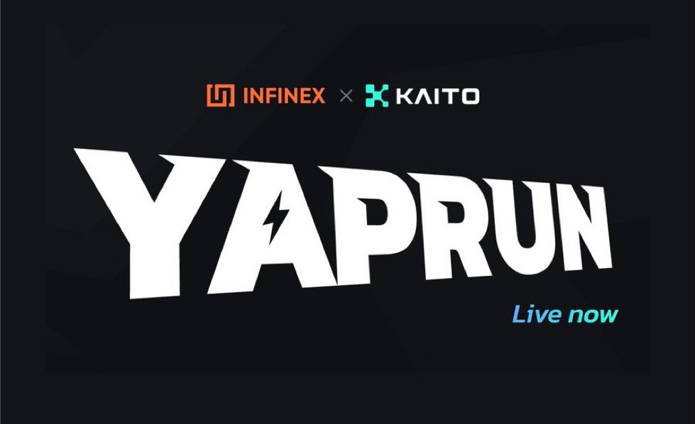 gInfinex 

Juicy opportunity 🔥

YAPRUN season 1 is fire!

Lets yapping about Kaito and Infinex

Top 500 Yaprunner can claim µPatrons.

Yaps opportunities are real and juicy

Week 5 is started 👀 who’s in?
