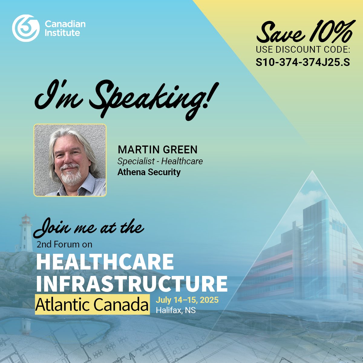 I'm Excited to be speaking at the upcoming Forum on Healthcare Infrastructure, Atlantic Canada, hosted by @CanadianInstitute! <a href="/AthenaSecure/">Athena Security</a> 
Learn more: bit.ly/4mmyYS1
#HCIATL #HCISeries #HealthcareInfrastructure