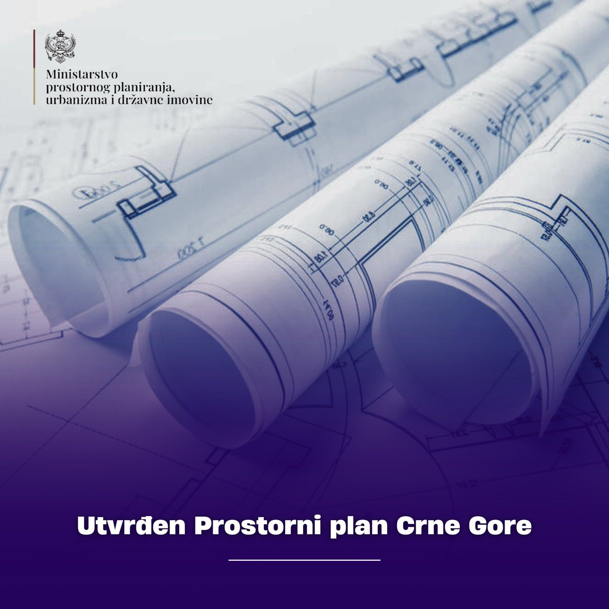 Sa zadovoljstvom obavještavam javnost da je Vlada Crne Gore na današnjoj sjednici utvrdila Prostoni plan Crne Gore.

Nadam se da će ovaj strateški dokument, najznačajniji nakon Ustava Crne Gore, dobiti podršku u Parlamentu.