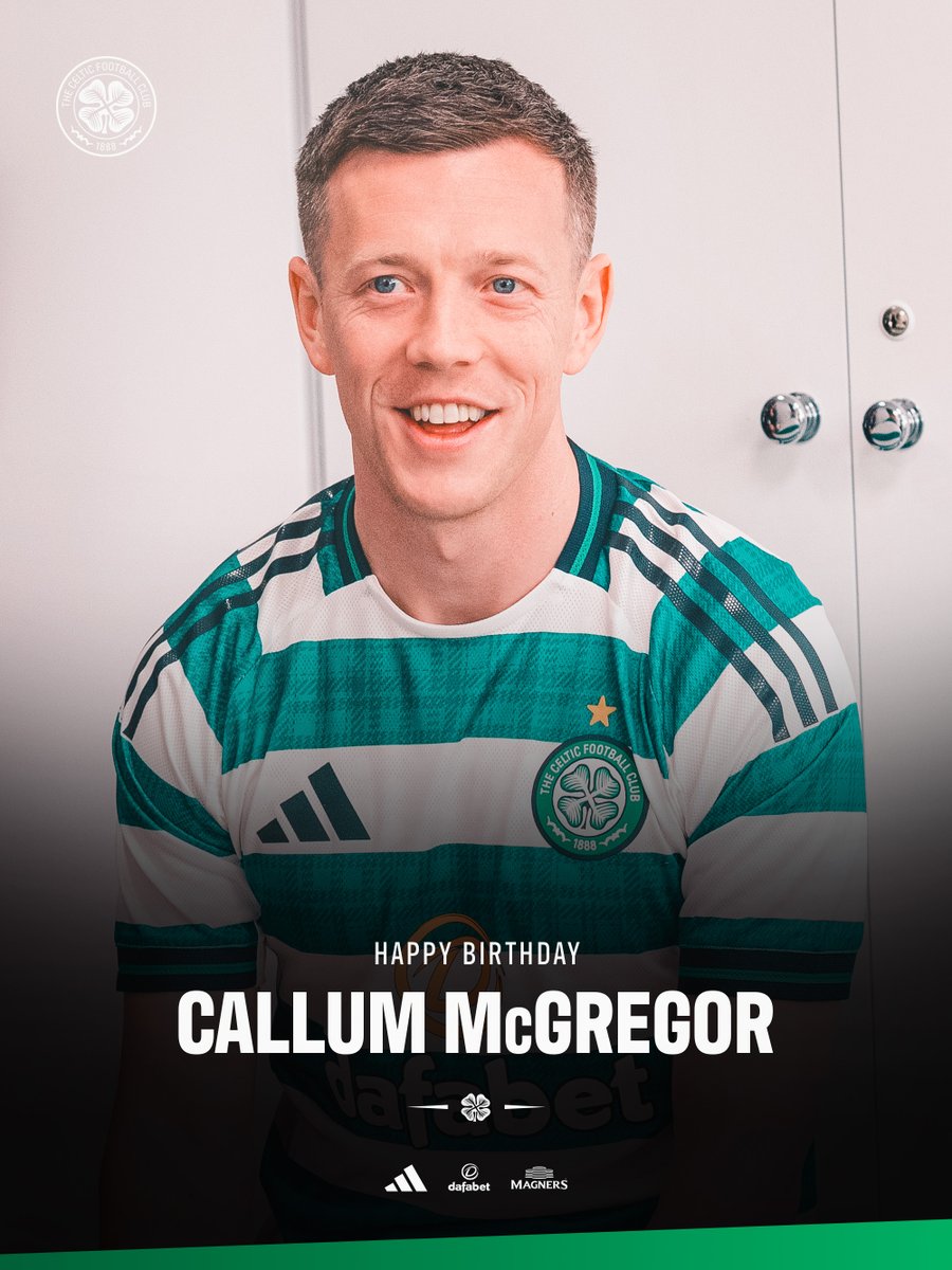 CelticFC's tweet photo. Happy birthday to #CelticFC captain, Callum McGregor! 🍀🎂 https://t.co/cBwGJABIB3
