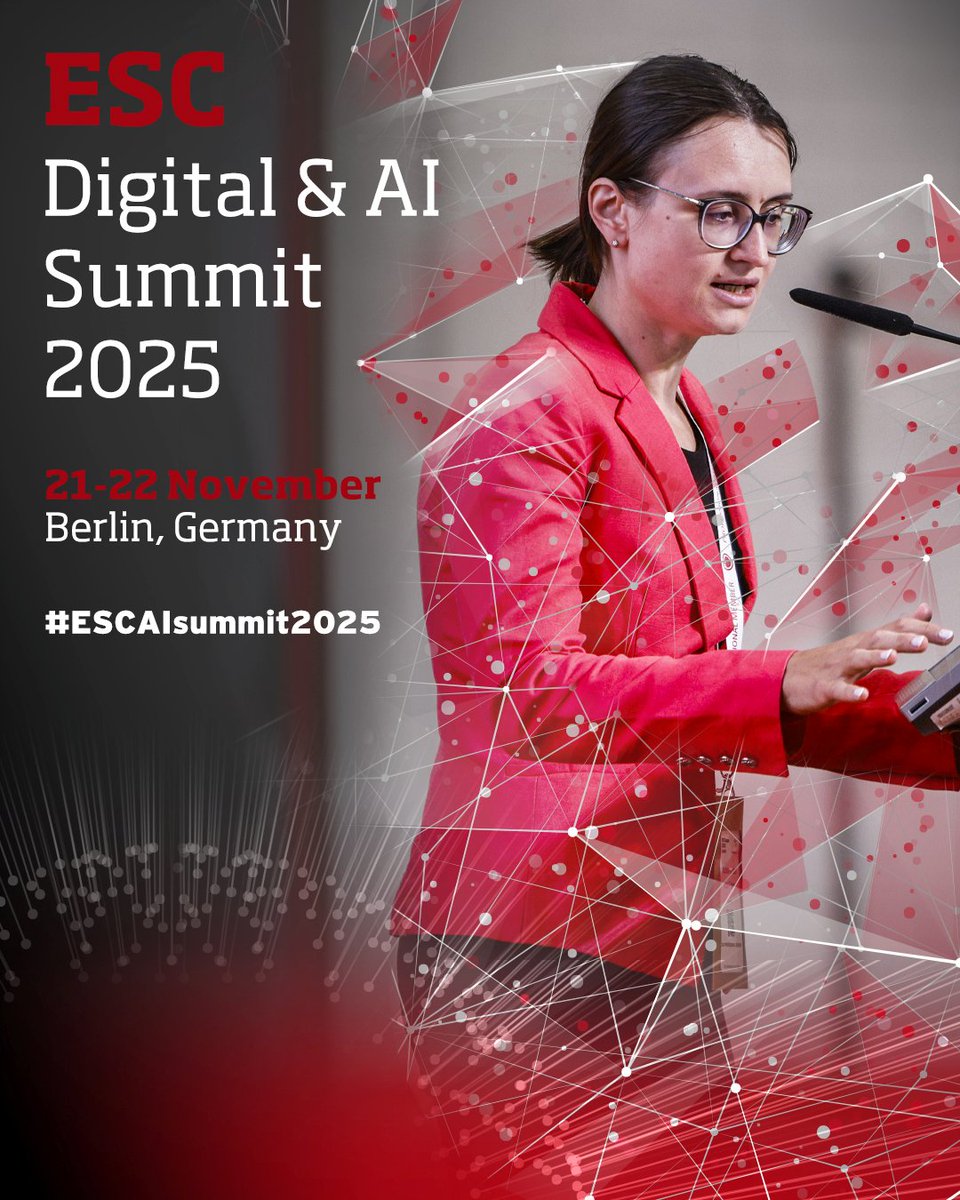 🚨Deadline extended until 17 June for the call for abstracts or technology &amp; innovation at the #ESCAIsummit2025

The future of cardiovascular health is digital – make sure you play your part 👉bit.ly/45jkXyk

#CardiologyInnovation #DigitalHealth #AIinHealthcare