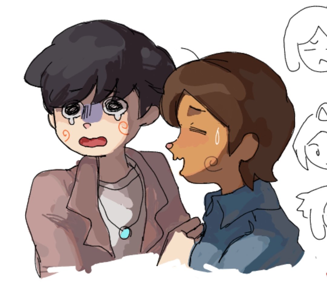 #絵チャ で描いたやつ
#妖怪ウォッチ のコマさんとコマじろう（にんげんのすがたver）