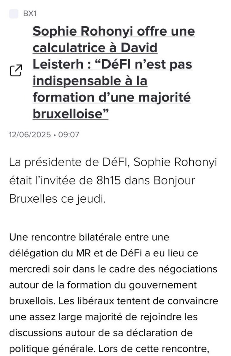 C’est vrai que chez #Defi on n’a plus besoin de calculatrice. Seuls les doigts d’une main suffit pour compter ce qui leur reste d’élus. 

Et à mon avis, avec ce type d’attitude toujours critique, jamais une solution en vue, c’est la disparition assurée.   <a href="/defi_eu/">DéFI</a>