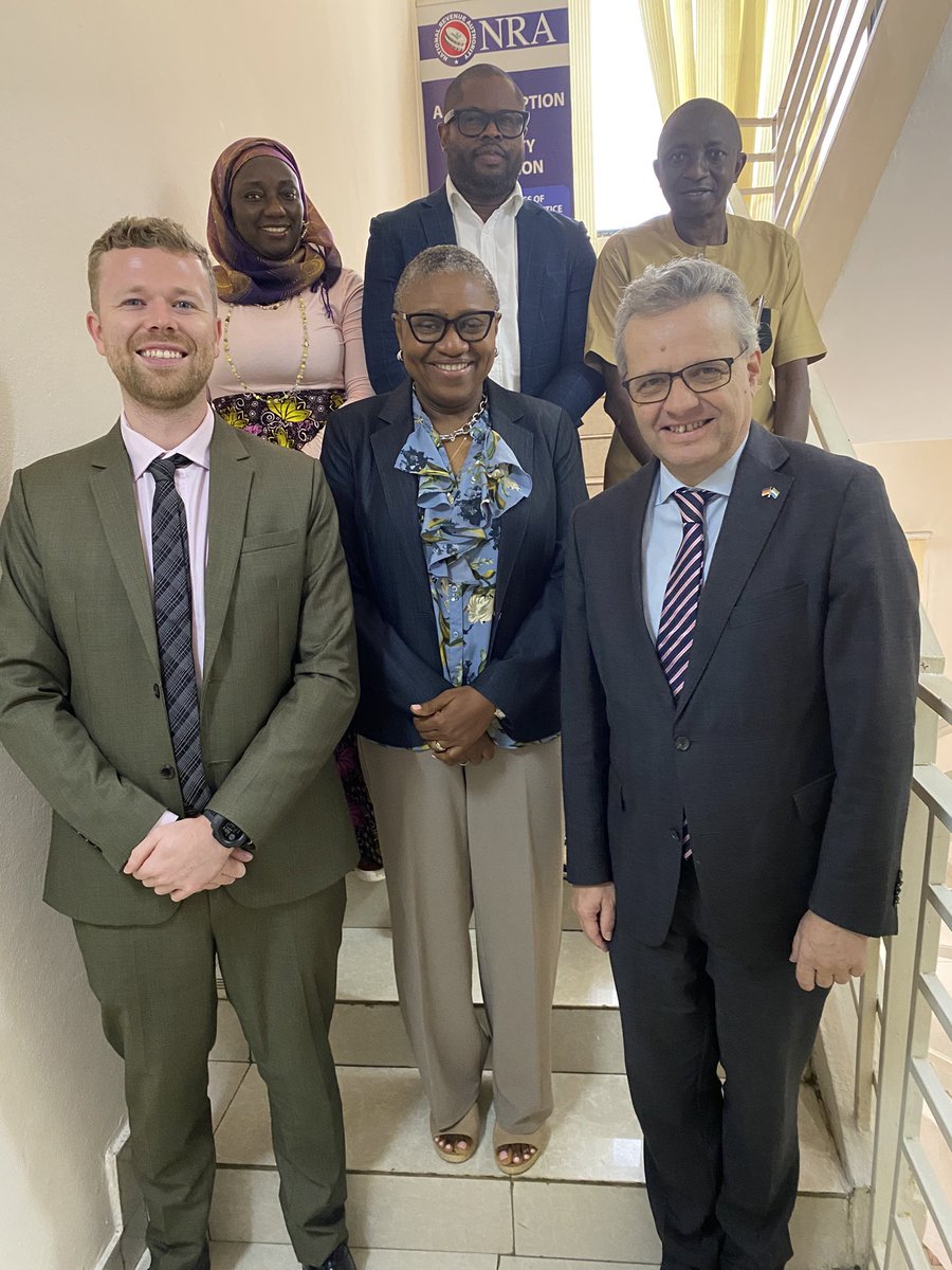 GERinSalone's tweet image. Representing the Diplomatic Corps the Dean @GERinSalone Ambassador Jens Kraus-Massé together with the Irish Chargé d’Affaires James Brandon had a fruitful exchange with @NRASalone CG Jeneba Kpaka Bangura &amp;amp; team this morning also voicing support for NRA work to increasing revenues