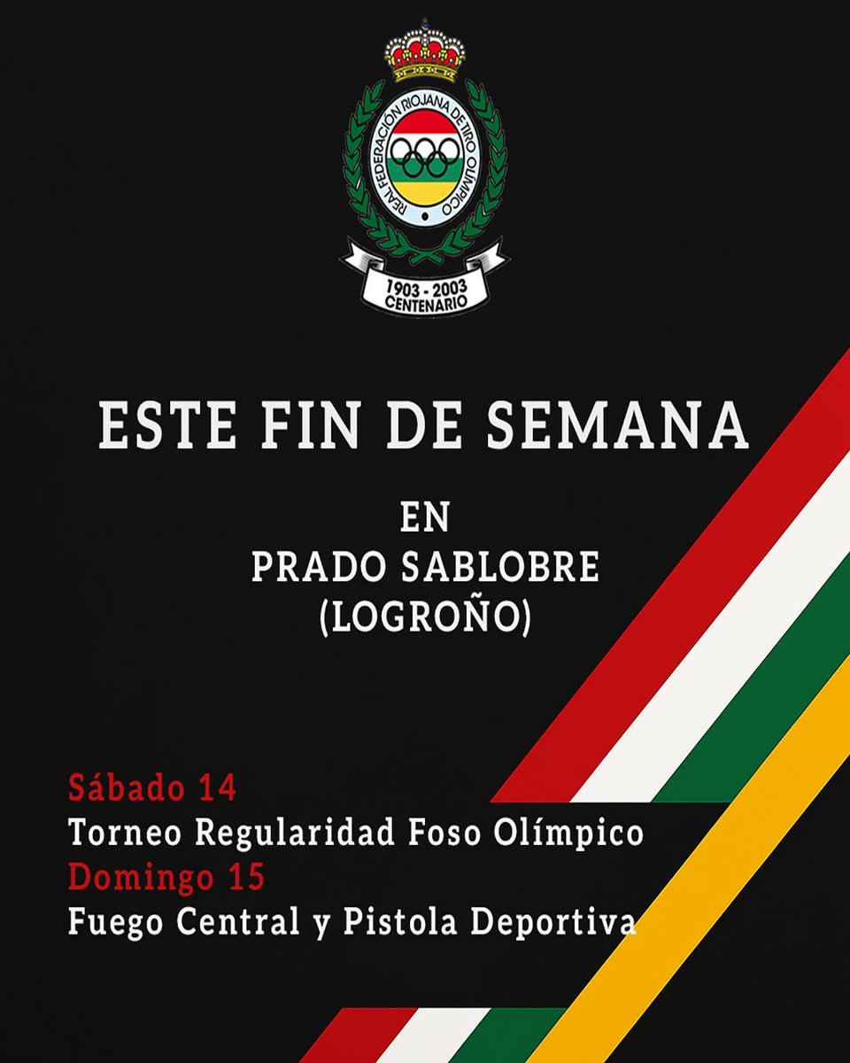 Riojatiro's tweet photo. 📅 Este fin de semana hay acción en el campo de tiro:
🟠 Sábado 14:
🏆 Trofeo Regularidad de Foso Olímpico
🔵 Domingo 15:
🔥 Fuego Central y Pistola Deportiva
¡Mucha suerte a todos los participantes!
#FRTO #TiroOlímpico #FosoOlímpico #FuegoCentral #PistolaDeportiva https://t.co/su1STzKdzB