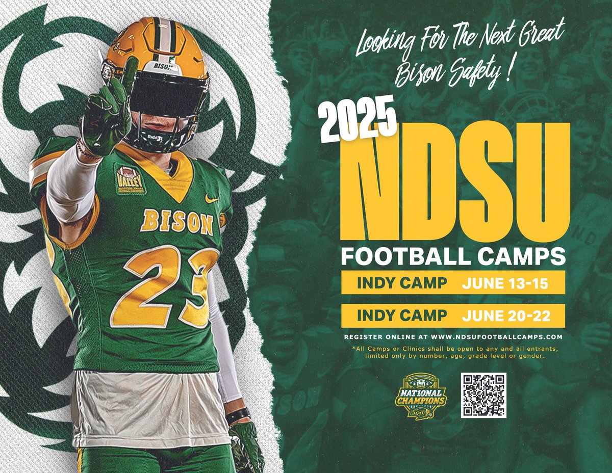 Looking forward to the  <a href="/NDSUfootball/">NDSU Football</a> camp this weekend . Grateful for the opportunity to compete. 
<a href="/JoeBeschorner/">Joe Beschorner</a> 
<a href="/CoachMoonen/">Tony Moonen</a> 
<a href="/CooperMattern/">Cooper Mattern</a> 
<a href="/MisterLilly/">Patrick Lilly</a> 
<a href="/RSHS_Football/">Summit Football</a> 
<a href="/JPRockMO/">JP Rock</a> 
<a href="/GSV_STL/">Gateway Sports Venue</a> 
<a href="/PrepRedzoneMO/">Prep Redzone Missouri</a> 
<a href="/6starfootballMO/">Six Star Football | MISSOURI</a>