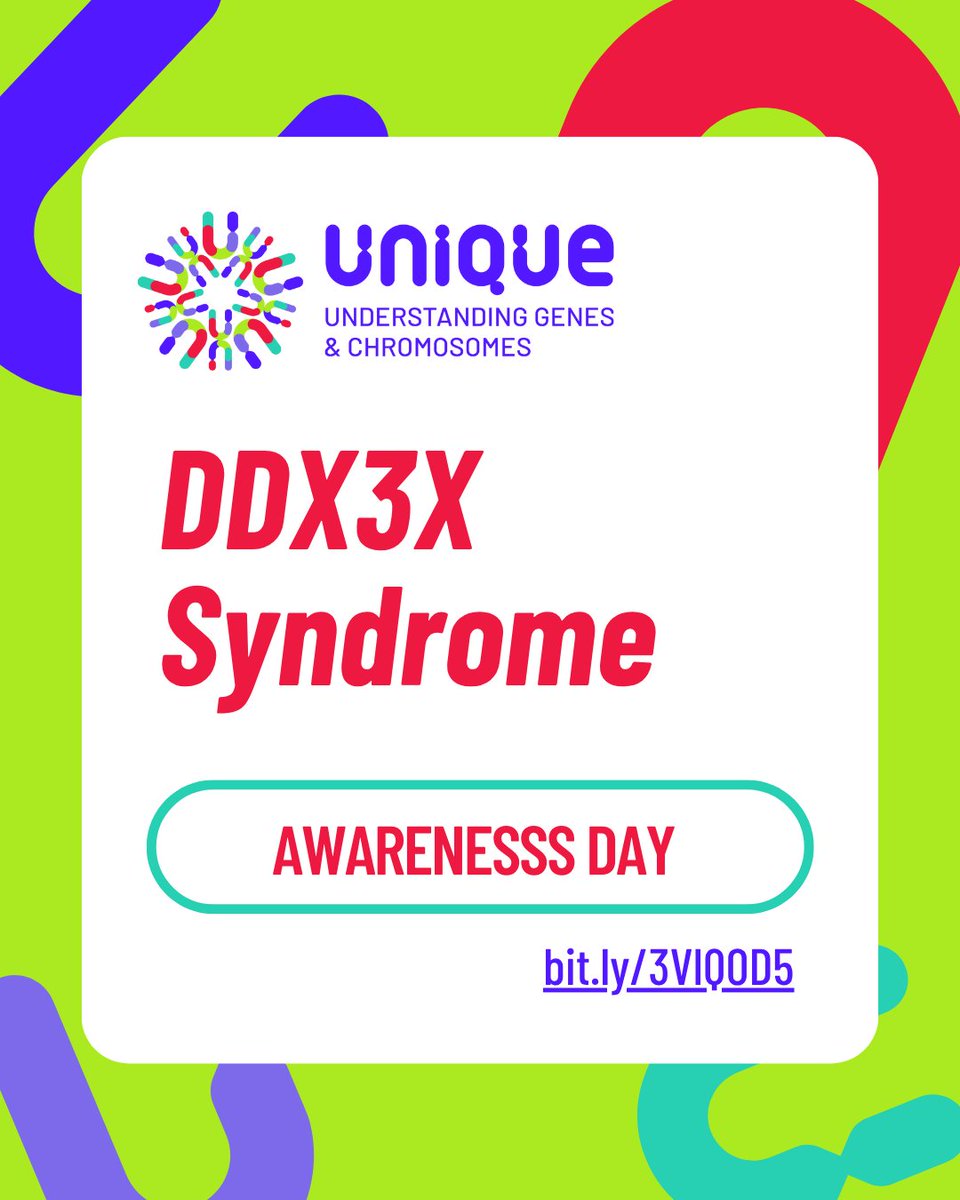 Today is DDX3X Awareness Day! 

12th June marks the fifth annual International DDX3X Day! 

Share our expert-written guide, freely available online at bit.ly/3VlQ0D5 
 
#DDX3X #RareChromo #GeneDisorder #ChromosomeX #AwarenessDay #Unique #FamilySupport