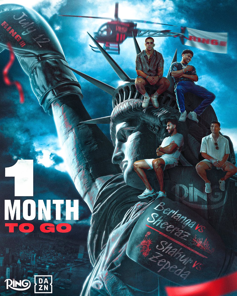 Ring III - One Month To Go 📆

🥊 Edgar Berlanga vs Hamzah Sheeraz
🥊 Shakur Stevenson vs William Zepeda
🥊 Alberto Puello vs Subriel Matias
🥊 David Morrell vs Imam Khataev
🥊 Reito Tsutsumi vs Erik Hanley

Ring III live on DAZN l July 12th in New York 🗽

🎟️ Get your tickets