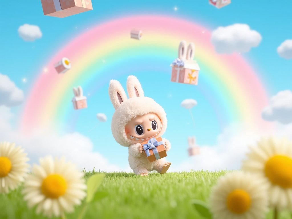 LABUBU_0x's tweet photo. The grass is green, the sky is blue, and $LABUBU on ETH is blessing the crew! https://t.co/vvw99tPkqH
